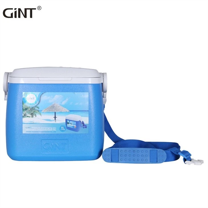 Classic Easy Carry Insulated Leakproof Plastic Ice Cooler Box Chest With Strap